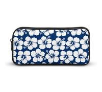 JiuPopular Astuccio portamatite, stile hawaiano con fiori, utilizzabile come astuccio per l'ufficio e la scuola, borsa da viaggio d'affari o piccola cassetta degli attrezzi, borsa per il trucco per