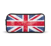 JiuPopular Astuccio, vintage Union Jack British FlagStationery Bag utilizzato come astuccio per ufficio e scuola, borsa da viaggio d'affari o piccola cassetta degli attrezzi, borsa per il trucco per