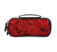 JiuPopular Borsa cosmetica portatile/borsa della penna, borsa rossa della cancelleria usata come astuccio per l'ufficio e la scuola, borsa da viaggio d'affari o piccola scatola degli attrezzi, borsa