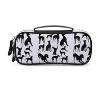 JiuPopular Borsa cosmetica portatile in poliuretano, borsa per penne, borsa per cancelleria con levriero italiano, utilizzata come astuccio per ufficio e scuola, borsa da viaggio d'affari o piccola