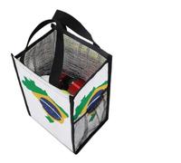 JiuPopular Borsa per il pranzo con bandiera del Brasile verde con tasche esterne, borsa per il pranzo per lavoro, picnic, viaggi