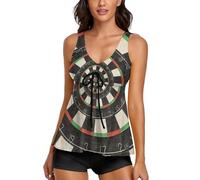 JiuPopular Costumi da bagno da donna, orca killer whales tankini da donna con pantaloncini, costumi da bagno per surf, immersioni, Freccette Target, M
