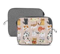 JiuPopular Custodia per computer portatile da 13 pollici, custodia per laptop con simpatico gatto e fiocco di neve
