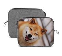 JiuPopular Custodia per computer portatile da 13 pollici, custodia per laptop Smile Shiba Inu Snowflake