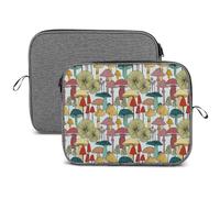 JiuPopular Custodia per laptop da 13", custodia per laptop con funghi e fiocchi di neve