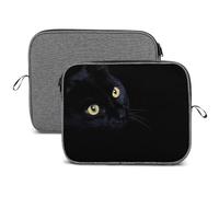 JiuPopular Custodia per laptop da 14", custodia per laptop con gatto nero e fiocco di neve