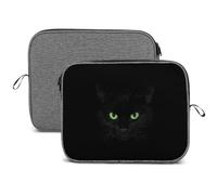 JiuPopular Custodia per laptop da 14", custodia per laptop con gatto nero e fiocco di neve