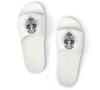 JiuPopular Dia De Los Muertos Skull Sliders antiscivolo per uomini e donne, ciabatte da doccia, Bianco Stile 5, 42 2/3 EU