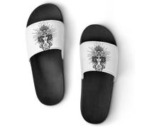 JiuPopular Dia De Los Muertos Skull Sliders antiscivolo per uomini e donne, ciabatte da doccia, Nero Stile 5, 40 2/3 EU