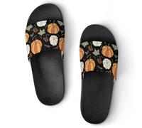 JiuPopular Dia De Los Muertos Skull Sliders antiscivolo per uomini e donne, ciabatte da doccia, Stile nero, 36 1/3 EU