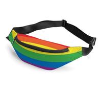JiuPopular Marsupio con scritta "Rainbow Peace Love", regolabile, per corsa, camminata, escursionismo