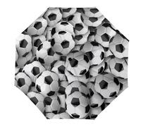 JiuPopular Ombrello pieghevole, grazioso ombrello con procione, ombrello da viaggio con apertura e chiusura automatica, antivento, impermeabile, Pallone da calcio, Automatic