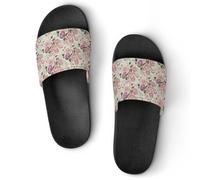 JiuPopular Pantofole antiscivolo, per uomo e donna, con scritta "Peace and Love", Nero Stile 5, 39 EU