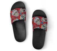 JiuPopular Pantofole antiscivolo, strane pantofole colorate a forma di pollo, per uomini e donne, scivoli da doccia, Nero Stile 1, 44 EU