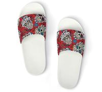 JiuPopular Pantofole antiscivolo, strane pantofole colorate a forma di pollo, per uomini e donne, scivoli da doccia, Bianco Stile 1, 42 2/3 EU