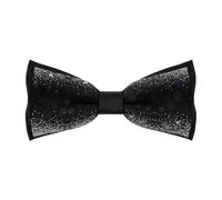 JiuPopular Papillon pre-annodato da uomo, papillon argento lucido glitterato, papillon regolabile per feste, Come mostrato, Taglia unica