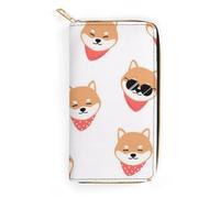 JiuPopular Portafoglio in pelle, bel cane Shiba Lnu, di piccole dimensioni e grande capacità, facile da trasportare, Stile:, 19.7x10.5cm, Moderno