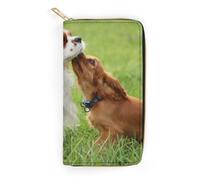JiuPopular Portafoglio in pelle, Cavalier King Charles Spaniel, di piccole dimensioni e grande capacità, facile da trasportare, Stile:, 19.7x10.5cm, Moderno