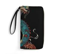 JiuPopular Portafoglio in pelle, mitico DragonWallet, con corda, di piccole dimensioni e grande capacità, facile da trasportare, Drago Mitico, 19.7x10.5cm, Moderno