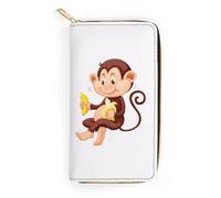 JiuPopular Portafoglio in pelle, Monkey Banana, di piccole dimensioni e grande capacità, facile da trasportare, Stile:, 19.7x10.5cm, Moderno