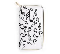 JiuPopular Portafoglio in pelle, note musicali, piccole dimensioni e grande capacità, facile da trasportare, Stile:, 19.7x10.5cm, Moderno