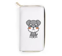 JiuPopular Portafoglio in pelle, simpatico cane Schnauzer, di piccole dimensioni e grande capacità, facile da trasportare, Stile:, 19.7x10.5cm, Moderno