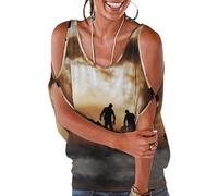 JiuPopular Top da donna, orsacchiotto da donna, top con spalle scoperte per lavoro e ufficio, Zombies Dead Men Walking Body at Night, 5XL