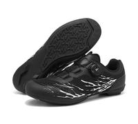 JiuQing Scarpe Ciclismo Casual per Uomo E Donna Scarpe da Strada E Mountain Bike Senza Lucchetto Suola in Gomma Traspirante per Città Interni Ed Esterni,Nero,47 EU