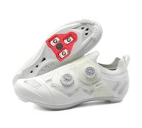 JiuQing Scarpe Da Ciclismo Da Uomo Donna Scarpe Bici Strada Interni Esterni | Compatibile Con La Cyclette Peloton SPD-SL Con Tacchette Delta Tomaia in Pelle Traspirante E Leggera