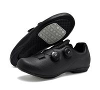 JiuQing Scarpe da Ciclismo da Uomo Piatte Antiscivolo Senza Blocco Casual per Bici da Strada per Camminare Lavorare,Nero,41 EU