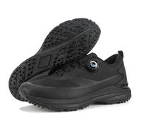 JiuQing Scarpe da Golf da Uomo Senza Tacchetti Leggere E Comode con Tomaia Morbida E Impermeabile Traspiranti per Camminare sul Campo,Nero,48 EU