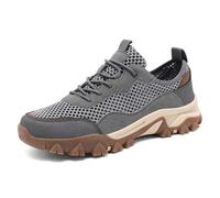 JiuQing Scarpe da Trekking da Uomo Leggere in Mesh A Vita Bassa da Trail Running per Campeggio All'aperto,Grigio,39 EU