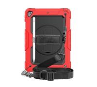 JiuRui Accessori, Anti Drop Silicone Shell with Shoulder Strap, Tablet Protective Case Suitable for iPad 11th Gen 2025/10th Generation-10.9 inch universal(Red+Black)