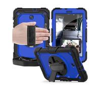 JiuRui Accessori, Anti Drop Silicone Shell With Shoulder Strap, Tablet Protective Case Suitable for Samsung Galaxy Tab A9 8.7 Inch(Black+Royal blue)