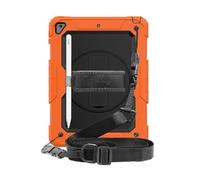 JiuRui Accessori, Anti Drop Silicone Shell With Shoulder Strap, Tablet Protective Case Suitable for Samsung Galaxy Tab A7 10.4 inch/T500-T505 2020 universal(Orange+Black)