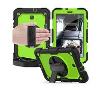 JiuRui Accessori, Anti Drop Silicone Shell With Shoulder Strap, Tablet Protective Case Suitable for Samsung Galaxy Tab A9 Plus-11 Inch(Black+Yellow green)