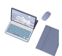 JiuRui Accessori, Custodia in pelle con tastiera QWERTY staccabile adatta Per OPPO Pad 2/3 11,6 pollici(Purple+backlit keyboard+mouse)