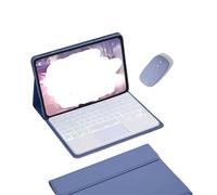 JiuRui Accessori, Custodia in pelle con tastiera QWERTY staccabile adatta Per OPPO Pad Air2-2023(Purple+touch keyboard+mouse)