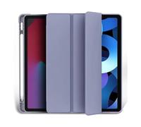 JiuRui Accessori, Detachable Tri-fold Smart Cover with Pencil Slot, Flip PU Stand Case compatible with iPad 10th Gen 10.9 inches(Gray blue)