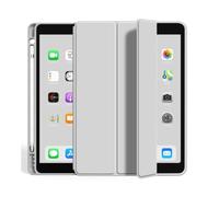 JiuRui Accessori, Detachable Tri-fold Smart Cover with Pencil Slot, Flip PU Stand Case compatible with iPad Air 2024 13 inches(Gray white)