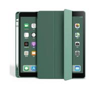 JiuRui Accessori, Detachable Tri-fold Smart Cover with Pencil Slot, Flip PU Stand Case compatible with iPad Air 7 11 inches(Dark green)