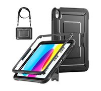 JiuRui Accessori, Honeycomb Large Bracket, Protective Shell Cover Suitable for iPad Pro 11 M4 A2836 (2024)(Black+Strap)