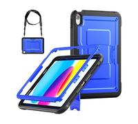 JiuRui Accessori, Honeycomb Large Bracket, Protective Shell Cover Suitable for iPad Pro 11 M4 A2836 (2024)(Blue+Strap)
