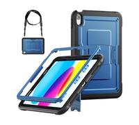 JiuRui Accessori, Honeycomb Large Bracket, Protective Shell Cover Suitable for iPad Pro 11 M4 A2836 (2024)(Dark Blue+Strap)