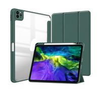JiuRui Accessori, Painted Protective Cover with Pen Slot, Acrylic Marble Texture Shell Suitable for iPad Air5 2022/air4 10.9 inch/Pro 11 2021/2020(Dark green)