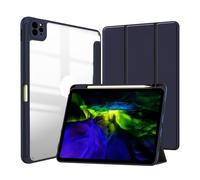 JiuRui Accessori, Painted Protective Cover with Pen Slot, Acrylic Marble Texture Shell Suitable for iPad Air 13 inch 2024(Blu scuro)