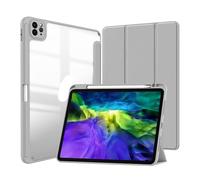 JiuRui Accessori, Painted Protective Cover with Pen Slot, Acrylic Marble Texture Shell Suitable for iPad AIR 11 inch (M2/M3)(Gris)