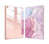 JiuRui Accessori, Painted Protective Cover with Pen Slot, Acrylic Marble Texture Shell Suitable for iPad Air5 2022/air4 10.9 inch/Pro 11 2021/2020(Pink marble)