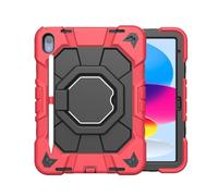 JiuRui Accessori, Protable Anti Fall Case with 360° Rotatable Bracket, Silicone Protective Cover Suitable for iPad iPad mini6/7 A17 8.3 inch(Red+Black)