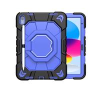 JiuRui Accessori, Protable Anti Fall Case with 360° Rotatable Bracket, Silicone Protective Cover Suitable for iPad iPad mini6/7 A17 8.3 inch(Black+Blue)